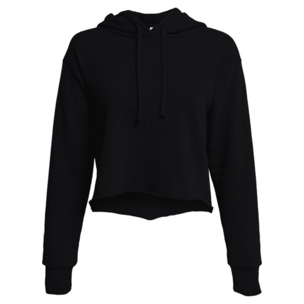 Women's Laguna Sueded Raw Edge Crop Hoodie Sweatshirt Thumbnail