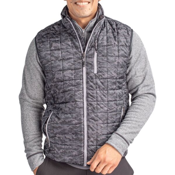 Cutter & Buck Rainier PrimaLoft Mens Eco Insulated Full Zip Printed Puffer Vest Thumbnail