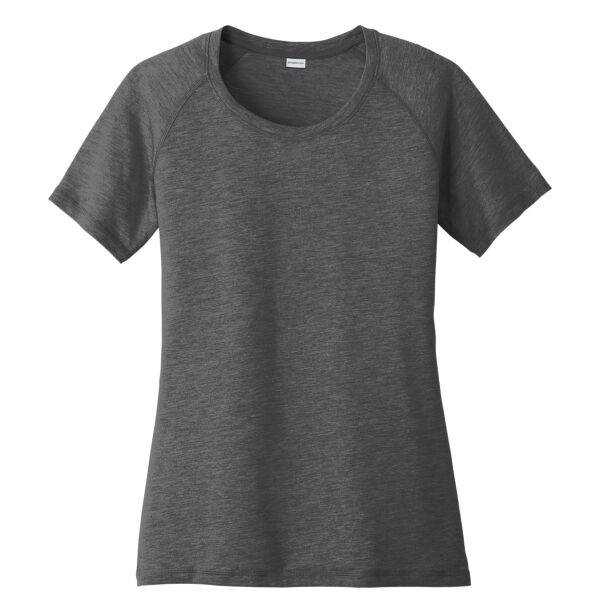 Ladies PosiCharge ® Tri Blend Wicking Scoop Neck Raglan Tee - DEMAR Thumbnail
