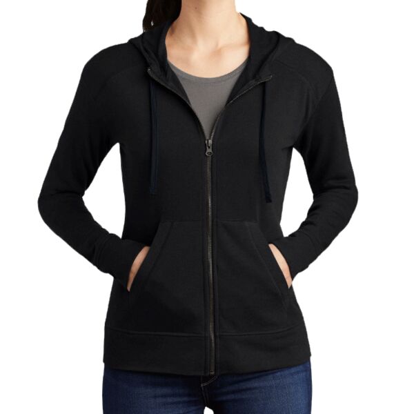 Ladies PosiCharge ® Tri Blend Wicking Fleece Full Zip Hooded Jacket Thumbnail