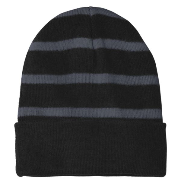 Sport-Tek® Striped Beanie with Solid Band Thumbnail