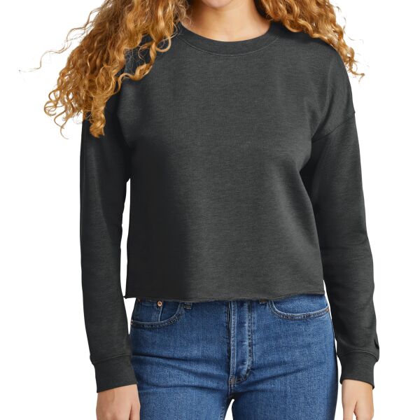 Ladies Tri Blend Fleece Crop Crew Thumbnail