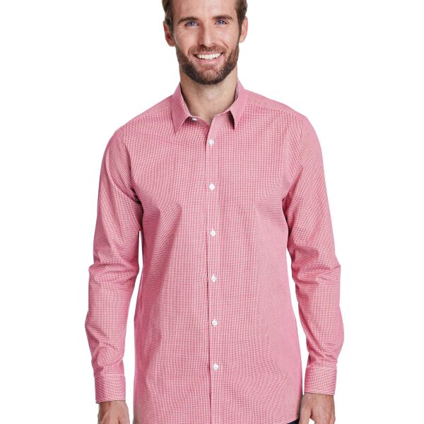 Artisan Collection by Reprime Men's Microcheck Gingham Long-Sleeve Cotton Shirt Thumbnail