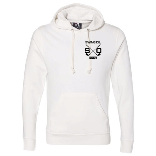 Triblend Fleece Hooded Sweatshirt (Black Printed Logo) Thumbnail